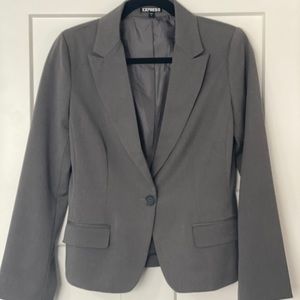 Express Gray One Button Women's Blazer